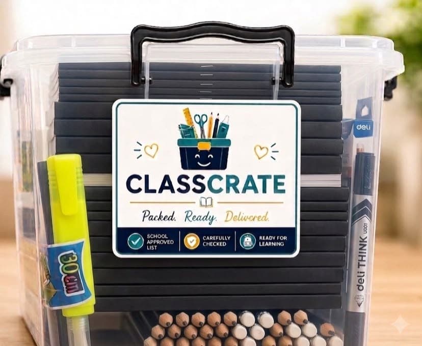 Filled Class Crate stationery box